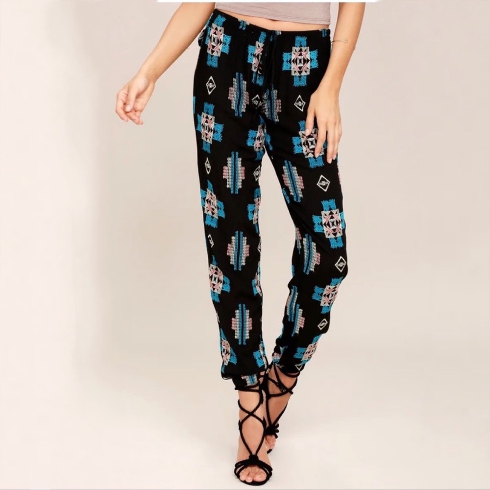 Lucy Love Joshua Tree Black Embroidered Pants